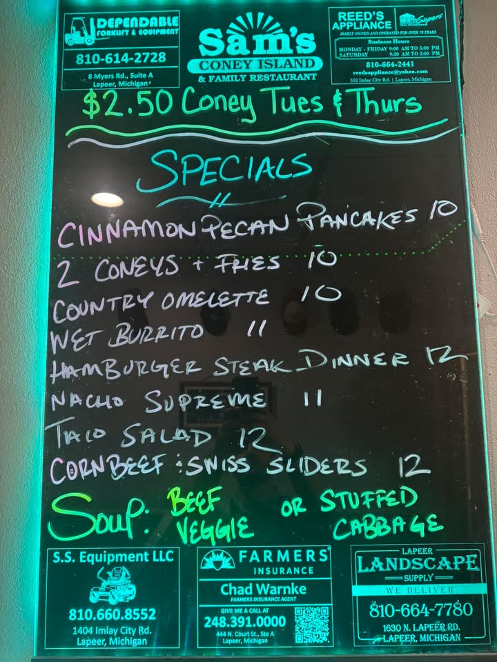 9/21/26 Daily Specials Open 8/8.
