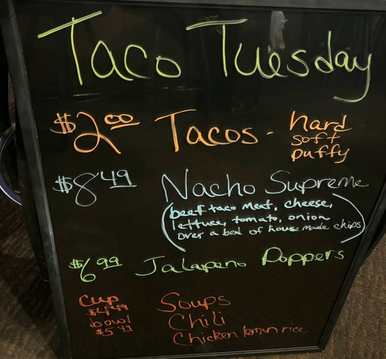 TACOS! Today's specials at Hitch-N-Post Bar & Grill .