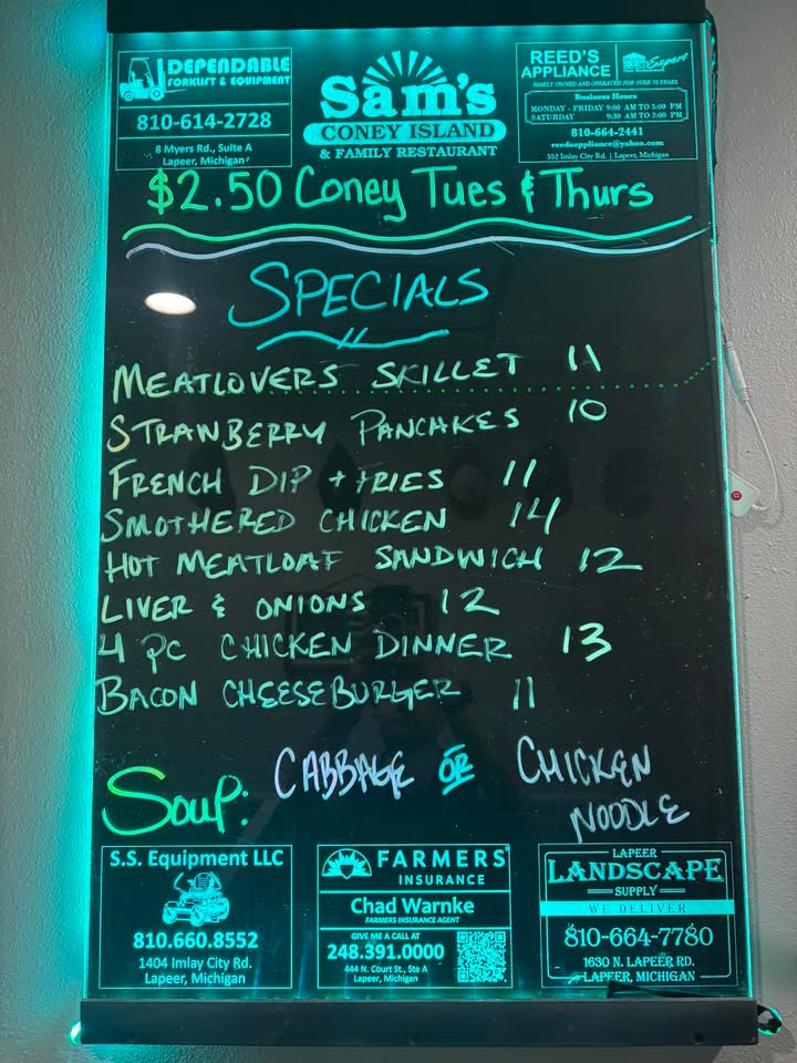 9/29/26 Daily Specials Open 8/8.