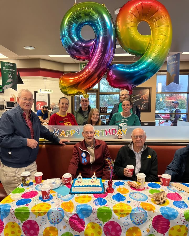 A very special guest celebrated his 99th birthday with us at Tims Riverview...