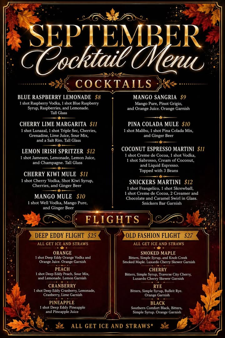 September Drink Specials Are Here at E.G.