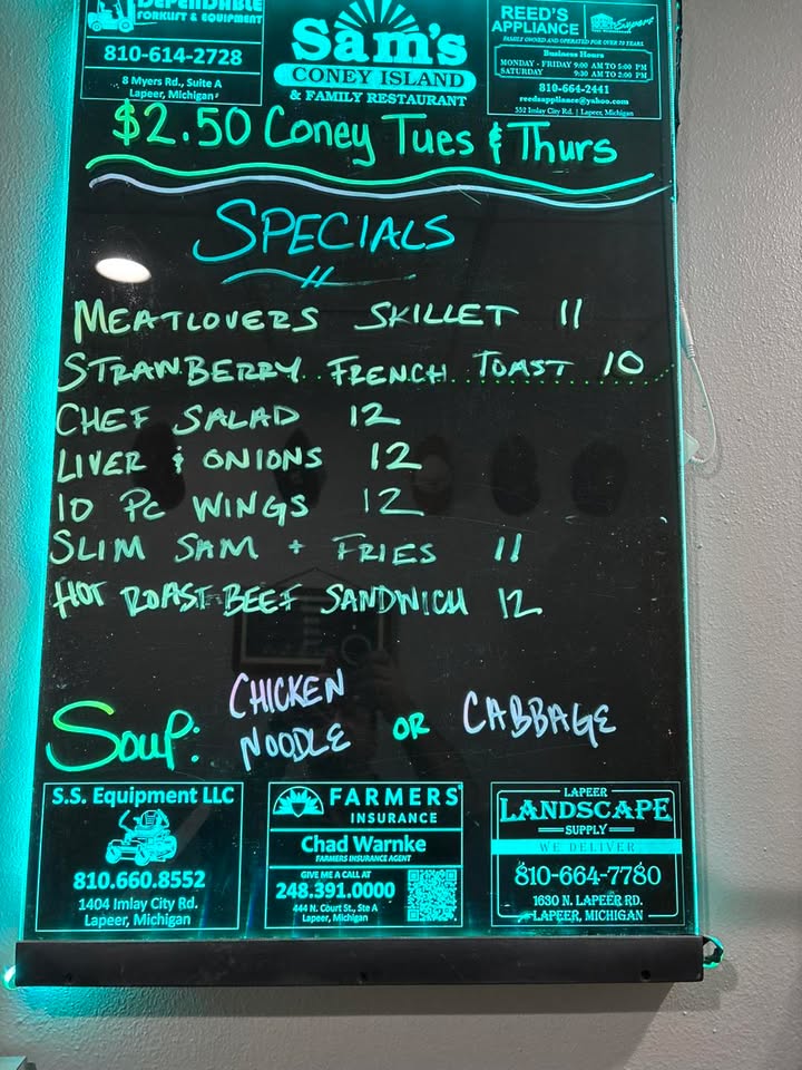 9/22/26 Daily Specials Open 8/8.
