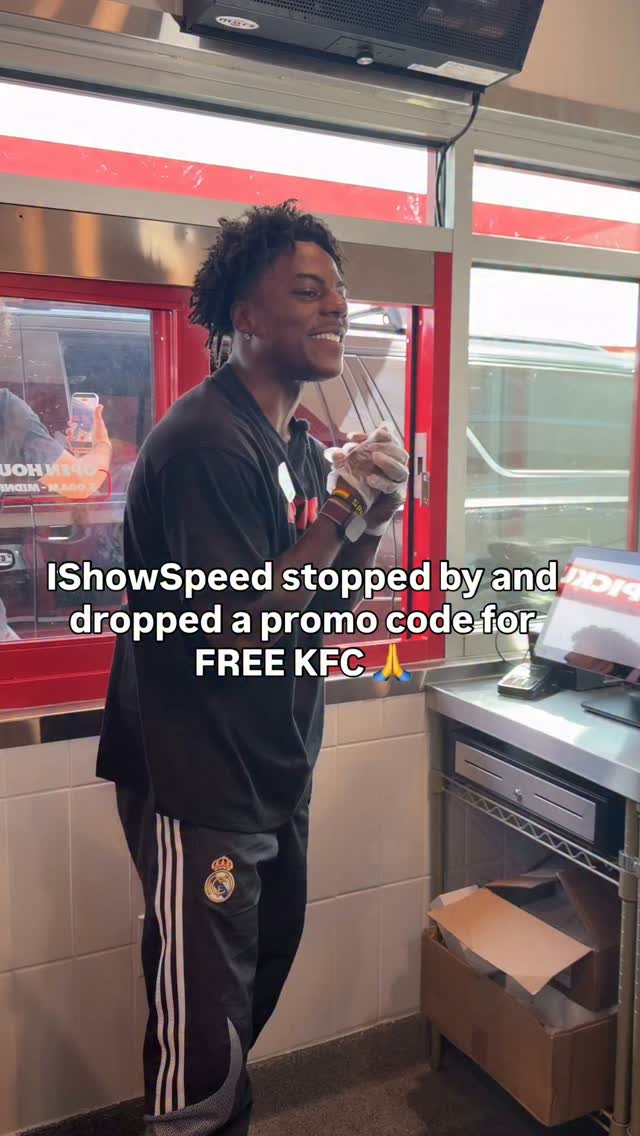 use promo code KFSPEED to redeem a free bucket on IShowSpeed 🙏