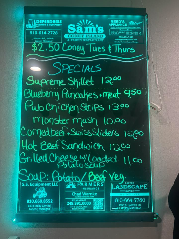 7/10/26 Daily Specials Open 8/8.