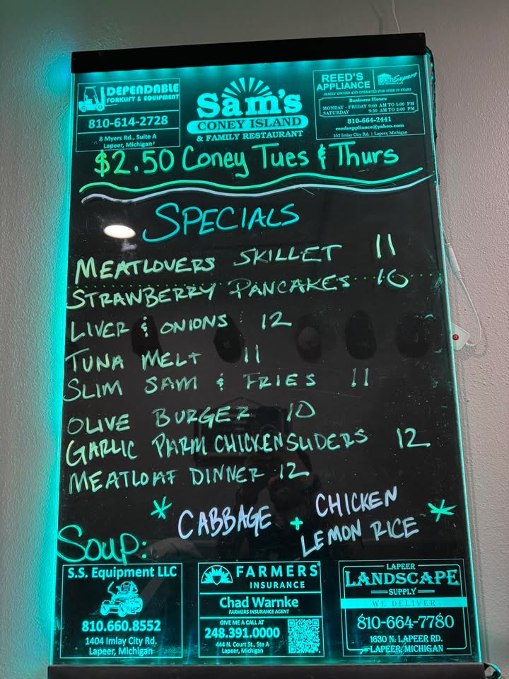 10/6/26 Daily Specials Open 8/8.