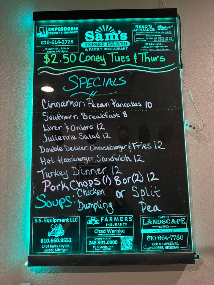 9/17/26 Daily Specials Open 8/8.