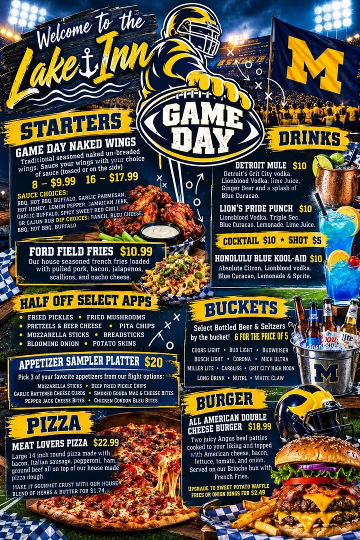 🏈 SATURDAY = COLLEGE FOOTBALL AT THE LAKE!