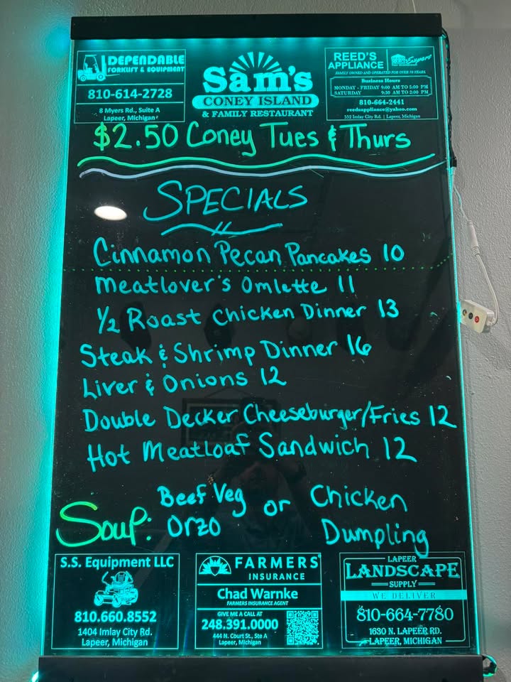 9/24/26 Daily Specials Open 8/8.