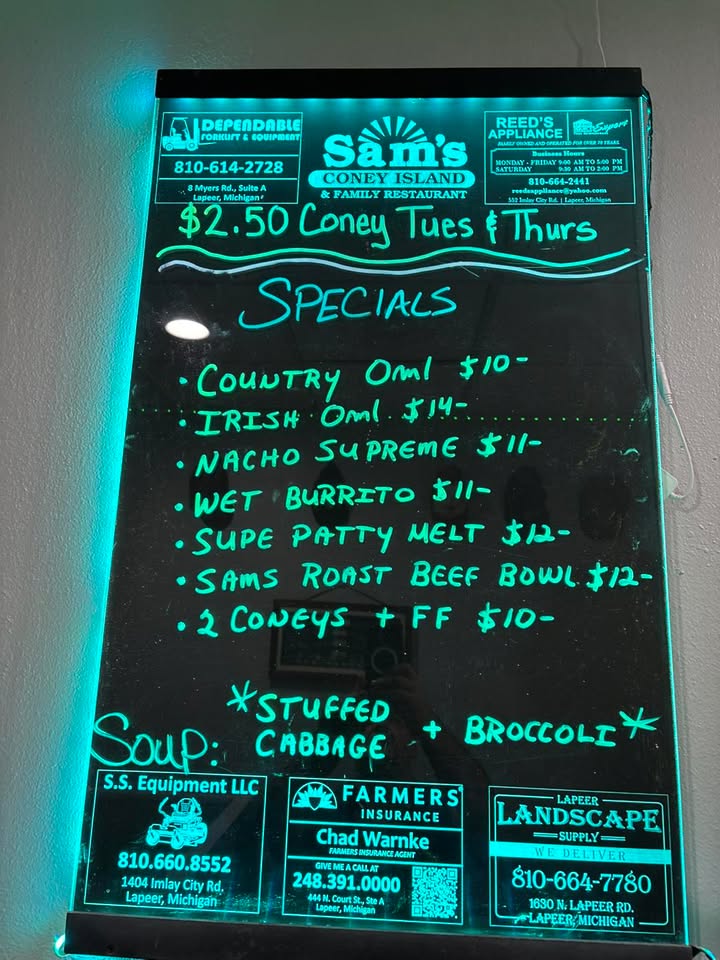 10/5/26 Daily Specials Open 8/8.
