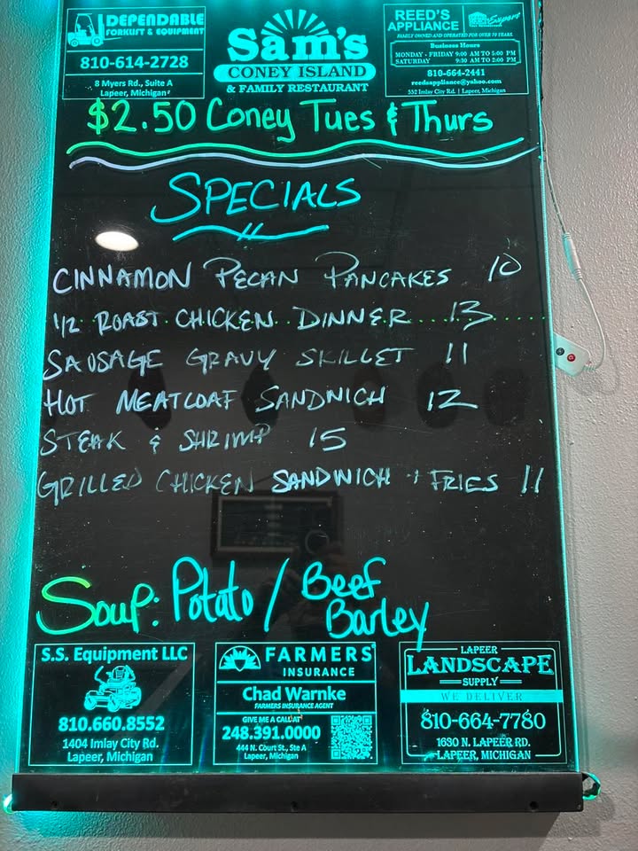 9/26/26 Daily Specials Open 8/3.