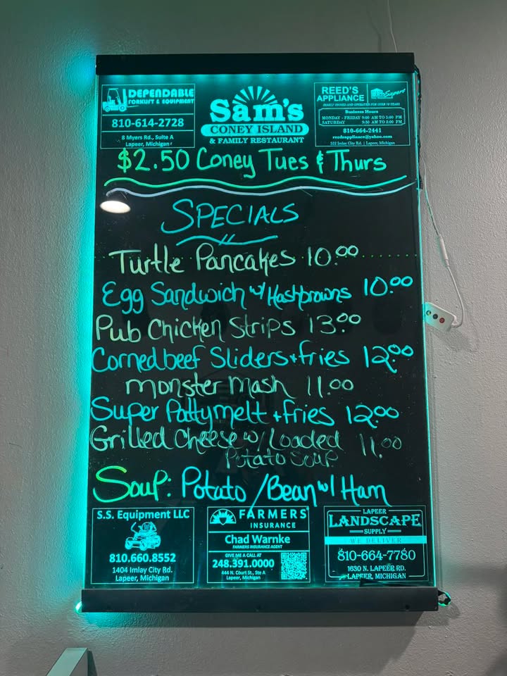 9/30/26 Daily Specials Open 8/8.